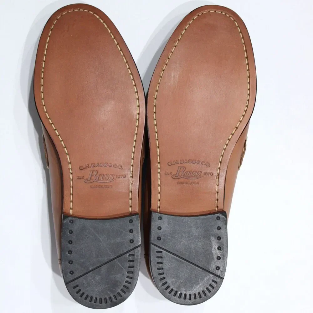 New Without Box Bass Jeremy Moc Toe Brown Leather Tasseled Loafer Men Size 9.5D